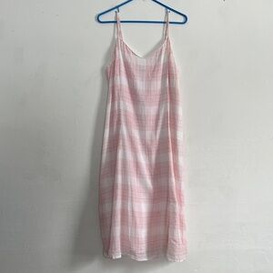 Old Navy | Lightweight Cotton Spaghetti Strap Sundress | White/Red Print | Large